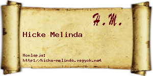 Hicke Melinda névjegykártya